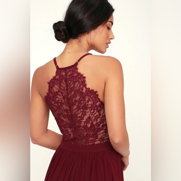 Love Spell Burgundy Lace-Back Maxi Dress - Picture 2 of 6